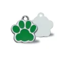 Durable green enamel paw print pet tag pendant for personalized DIY accessory creation - 单吊坠(HC356) / Green