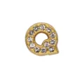 Ciondolo a lettera Q dorato con strass da 8mm per la creazione di gioielli fai-da-te - Lettera Q