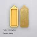 Gold plated stainless steel Thangka Gau box pendant jewelry accessory for 1x3cm core - Matte Bottom Gold (TK30) / 1x3cm Inner Core