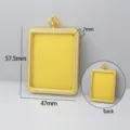 Gold rectangular stainless steel Thangka Gau box amulet pendant frame 57.5x47mm - Double Sided Glass Gold (TK17) / 4x5cm Inner Core