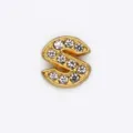 Perlina a lettera S dorata con strass da 8mm per creazione di gioielli fai-da-te. - Lettera S