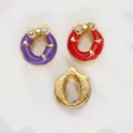 8mm purple and red bow rhinestone letter O beads for DIY jewelry making - Letter O