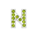 Perla lettera N con strass verde chiaro 8mm per la creazione di gioielli bracciale fai-da-te - Lettera N