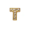 Ciondolo a forma di lettera T in strass dorati da 8 mm per gioielli e braccialetti fai da te - Lettera T