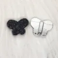 8mm schwarze Glitzer Schmetterlingsperle für DIY Armband Schmuckherstellung Zubehör - Chrom Boden Schmetterling / 8mm / Schwarz (SL798)