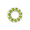 Perla a cerchio con strass verde chiaro 8mm per braccialetti fai da te - Lettera O