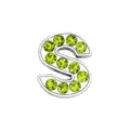 Perla a scorrimento lettera S in strass verde chiaro per braccialetti di gioielli fai da te - Lettera S