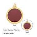 Gold stainless steel 3.5cm round thangka ghau box pendant frame front and back - Round Double Sided Glass Gold (TK33) / 3.5cm Diameter Core