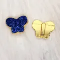 Glänzender 8mm blauer Glitzer Schmetterling Schieber Anhänger für DIY Armbänder - Gold Basis Schmetterling / 8mm / Königsblau (SL799)