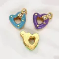 8mm heart-shaped bow charms with rhinestones and colorful enamel for DIY jewelry - Enamel Heart