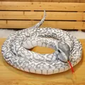 Realistic grey and white plush snake toy for studio photo props and pranks - White Patterned Snake