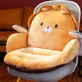 Cute yellow lion plush integrated heated chair cushion for office back and seat support - Orange Lion