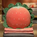 Lindo cojín de fresa de peluche con manta rosa suave juego de regalo 2 en 1 - Fresa