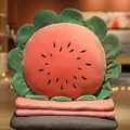 Lindo cojín de peluche girasol 2 en 1 con manta de aire acondicionado rosa - Fruta