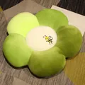 Green gradient flower-shaped plush cushion with small bee embroidery for sofa or chair. - 60*60cm / Gradient Green Flower
