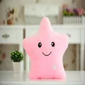 Cojín de peluche de estrella rosa brillante con un simpático diseño de cara sonriente - Sonrisa / Estrella Rosa