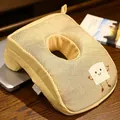 Almohada ergonómica de espuma viscoelástica amarilla con un lindo bordado de tostada - Pan