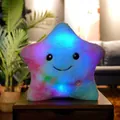 Coussin en peluche étoile tie-dye avec lumières LED colorées pour la décoration - Étoile Colorée (Lumineuse)
