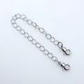 Silver-toned alloy connector chain with double lobster clasps for jewelry making - Slim Double Lobster Clasp Chain / Length approx 12cm (4mm Thick) / White Gold