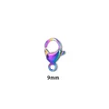 Fermoir mousqueton en acier inoxydable 304 de 9mm pour bijoux, couleur arc-en-ciel - 9mm / Arc-en-ciel