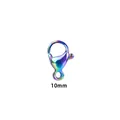 Fermoir homard 10mm en acier inoxydable iridescent pour création bijoux DIY - 10mm / Arc-en-ciel