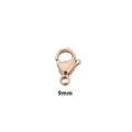 Fermoir mousqueton en acier inoxydable 304 or rose 9mm pour la création de bijoux DIY et colliers. - 9mm / Or rose