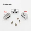 Silbernes 8mm Strass-Metall-Schiebeschnallen-Set für DIY-Lederarmband-Accessoires - Strass-Verschluss / 8mm (1 Stück) / Silber