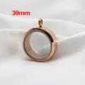 Elegant rose gold 30mm round stainless steel screw-top glass locket pendant for jewelry making. - 30mm Pack / Rose Gold