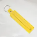 Premium yellow faux leather keychain strap for DIY personalized charms and accessories - Chrome Ring / 8mm Artificial Leather Keychain Ring / Bright yellow