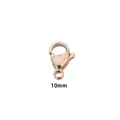 Fermoir mousqueton 10 mm en acier inoxydable 304 or rose pour la fabrication de bijoux DIY - 10mm / Or rose