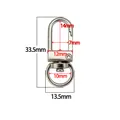 Fermoir mousqueton pivotant en métal argenté pour bijoux DIY, dimensions 33,5mm - Boucle en forme de U / Argent