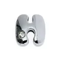 Abalorio deslizante letra H de 8mm en plata brillante con cristal para pulseras DIY - Letra H
