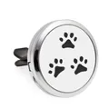 Clip difusor de aromaterapia para coche de 30mm en plata con huellas de perro - Estilo Calado Huella de Perro (HG065) / 10 Piezas