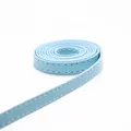 8mm hellblaues Kunstlederband für DIY Armbänder mit dekorativen weißen Nähten - Kunstlederriemen / 1 Meter Packung (8mm Breit) / Hellblau