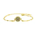 Gold stainless steel 12mm aromatherapy essential oil diffuser bracelet with wave pattern - Wave Design (454) / 12mm / Gold