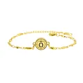Gold-plated 12mm stainless steel aromatherapy diffuser bracelet with round pendant - Decorative Symbol (688) / 12mm / Gold