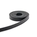 8mm schwarzes Kunstlederband mit Nähten für DIY-Schmuckherstellung und Armbänder - Kunstlederriemen / 1 Meter Packung (8mm Breit) / Schwarz