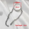 Stainless steel floating locket bracelet with curved glass and 23cm total length - 30mm Frame with Round Bead Chain / Silver