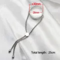 Stainless steel floating locket bracelet with adjustable chain and glass cover - 30mm Frame with Slider Chain / Silver