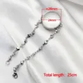 Stainless steel heart chain bracelet with round curved glass floating locket - 28mm Frame with Heart Chain / Silver