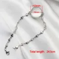 Stainless steel floating locket bracelet featuring silver heart links and glass charm - 23mm Frame with Heart Chain / Silver