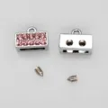 Silberner 8mm Schieber-Verbinder mit rosa Strasssteinen für DIY-Lederarmbänder und Uhrenarmbänder - Rosa Strass-Verschluss / Einzelstück (8mm) / Silber (Mit Rosa Strass)