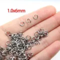 1,0x6mm silberne offene Biegeringe für DIY-Schmuckherstellung und Schmuckreparaturprojekte - Binderinge / 1.0x6mm (1 Stück) / Silber