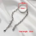 Stainless steel floating locket bracelet with a round curved glass charm for DIY jewelry - 28mm Frame with Round Bead Chain / Silver
