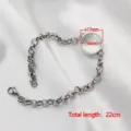 Silver stainless steel floating locket bracelet with curved glass charm - 17mm Frame with Round Bead Chain / Silver
