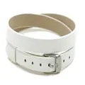 Bracelet double tour en similicuir blanc de 8mm avec boucle argentée pour bijoux. - Blanc