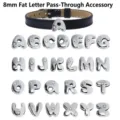 Abalorios de letras plateadas de 8mm con diamantes de imitación para joyería DIY - Juego Completo Letras A a Z