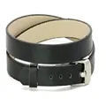 Bracelet double tour en cuir PU noir de 8 mm avec boucle argentée pour bijoux DIY - Noir