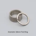 Hochwertiger flacher Schlüsselring aus Edelstahl mit 28 mm Durchmesser in Silberoptik - 2*28mm Flachring / Silber
