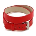 Bracelet rouge en similicuir 8mm à double tour pour montres et accessoires DIY - Rouge